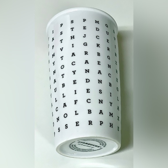 2016 Limited Edition 12 oz STARBUCKS COFFEE Word Search Eye Chart Travel Mug - Picture 14 of 16